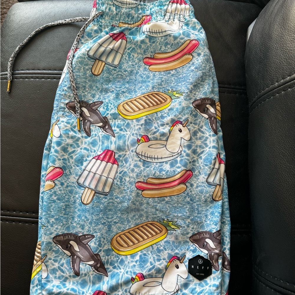 Large Neff swim trunks